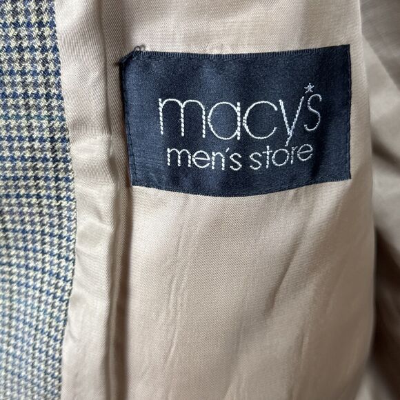 Ralph Lauren Mens Silk Wool Houndstooth Tan Sport Coat Blazer Sz 42L CLASSIC - Picture 5 of 6